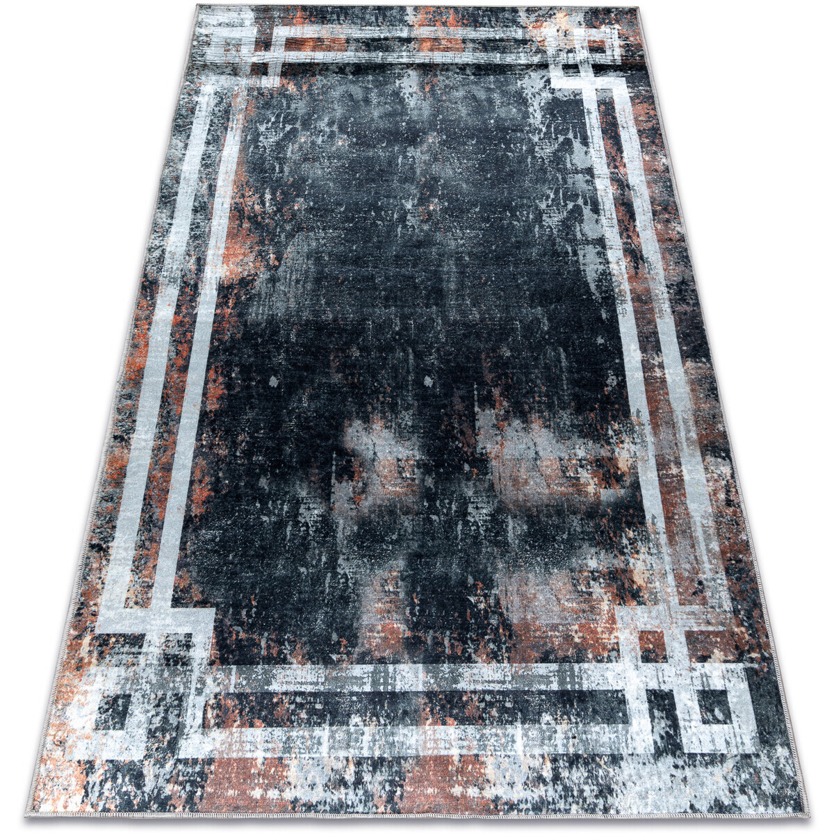 Rugsx  ANDRE mycí kobereček 3030 vzor rámu vintage 80x150 cm  Černá