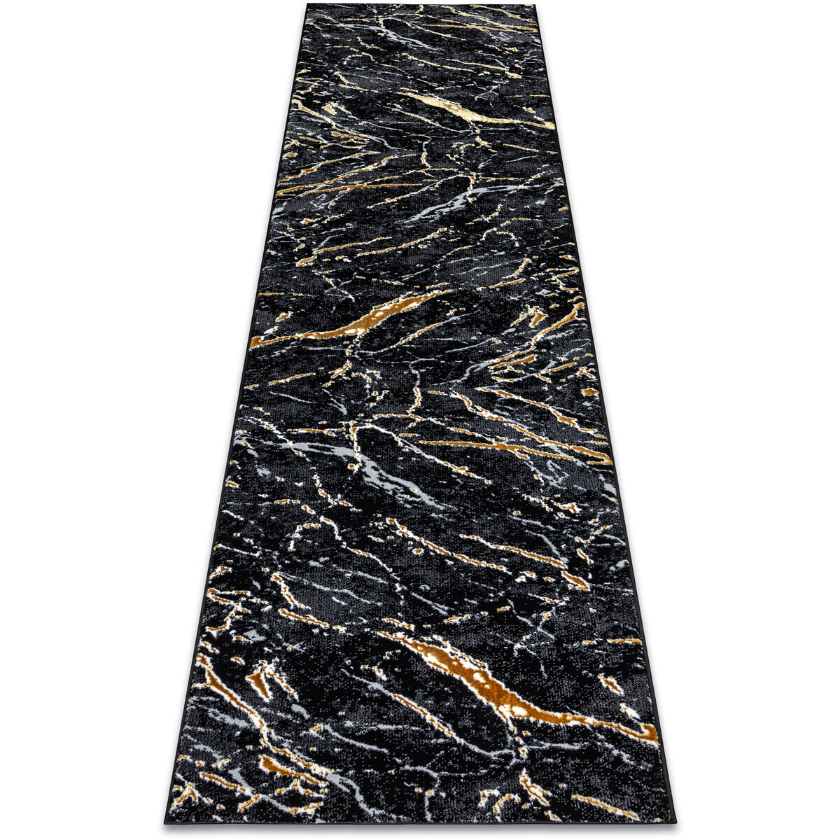 Rugsx  Koberec, běhoun ALLURE 1963 Mramor - Strukturáln 70x200 cm  Černá