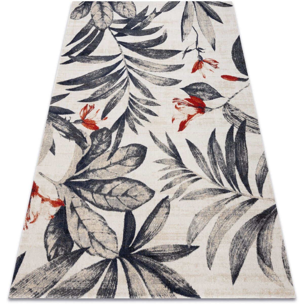 Rugsx  Moderný koberec MUNDO E7181 listy outdoor béžov 80x250 cm  Béžová