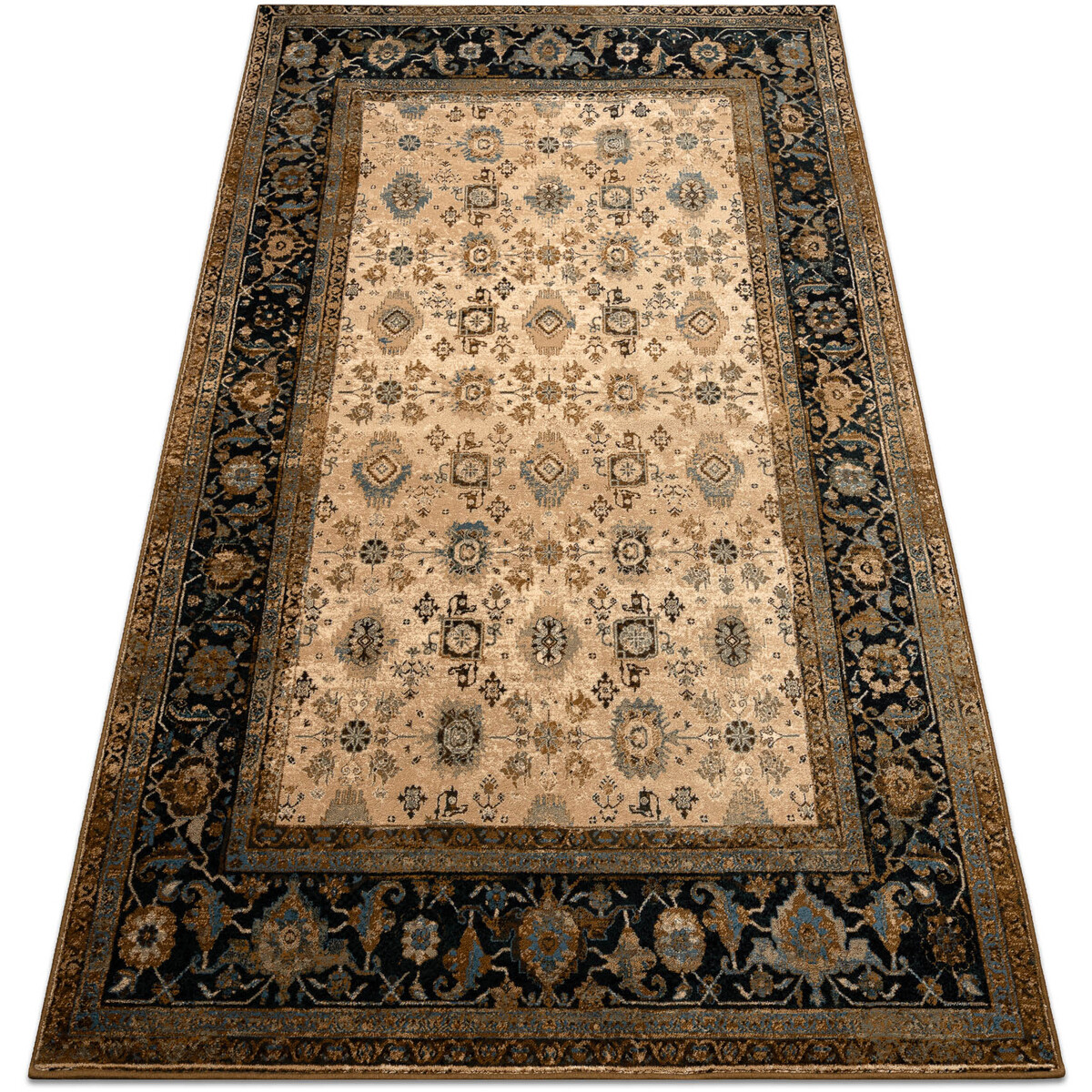Rugsx  Vlněný koberec OMEGA AVILA Ornament rám cognac 200x300 cm  Hnědá