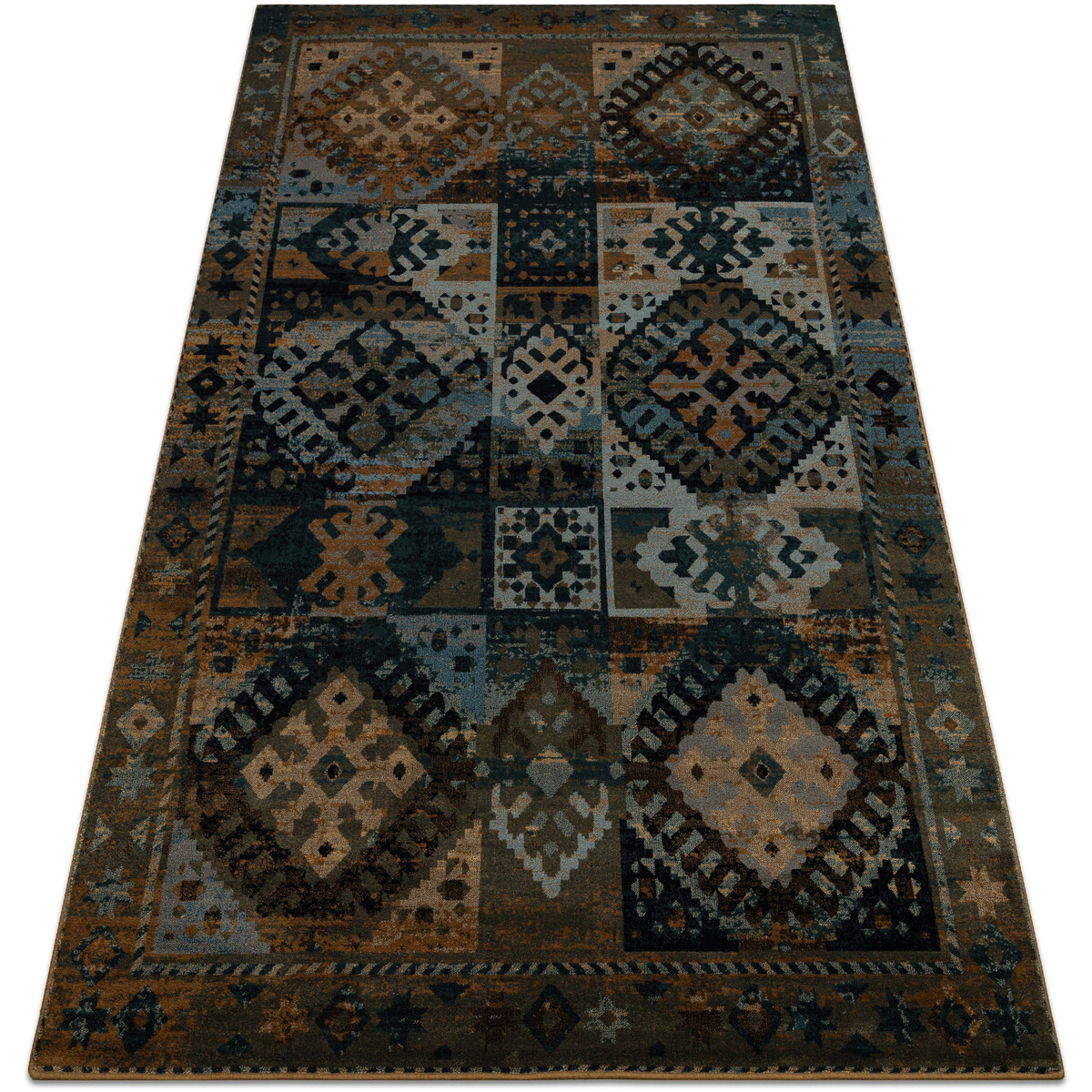 Rugsx  Vlněný koberec OMEGA AVAR vzor rámu, diamanty 200x300 cm  Hnědá