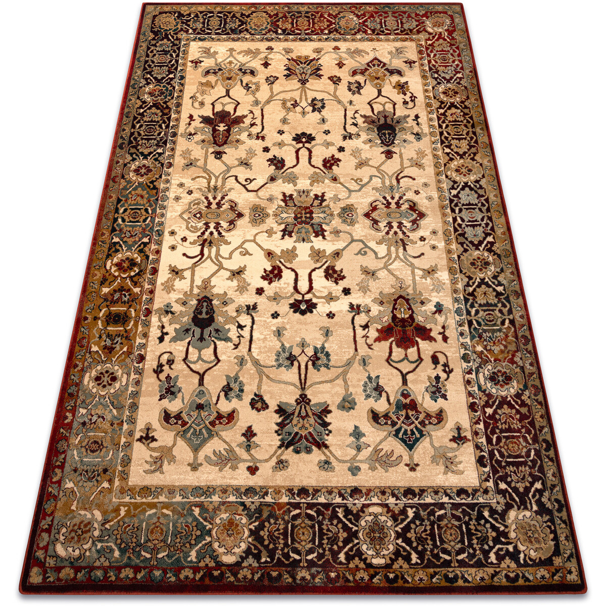 Rugsx  Vlněný koberec POLONIA BODRUM Ornament, rám sve 200x300 cm  Červená