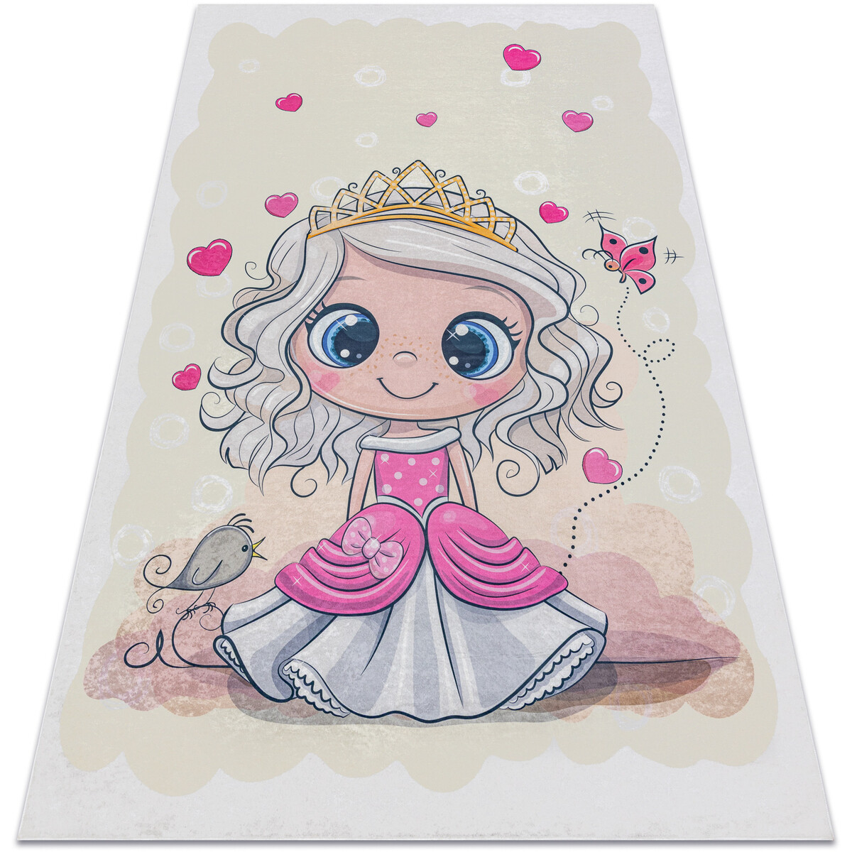 Rugsx  BAMBINO 43020 mycí kobereček Princezna, hvězdy  160x220 cm  Béžová