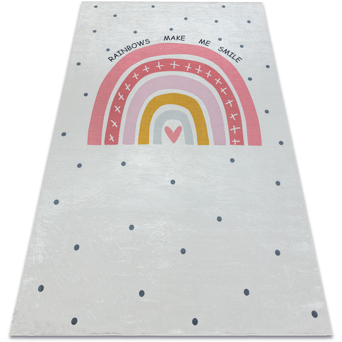 Rugsx  BAMBINO 47810 mycí kobereček Duha, tečky pro 140x200 cm  Bílá