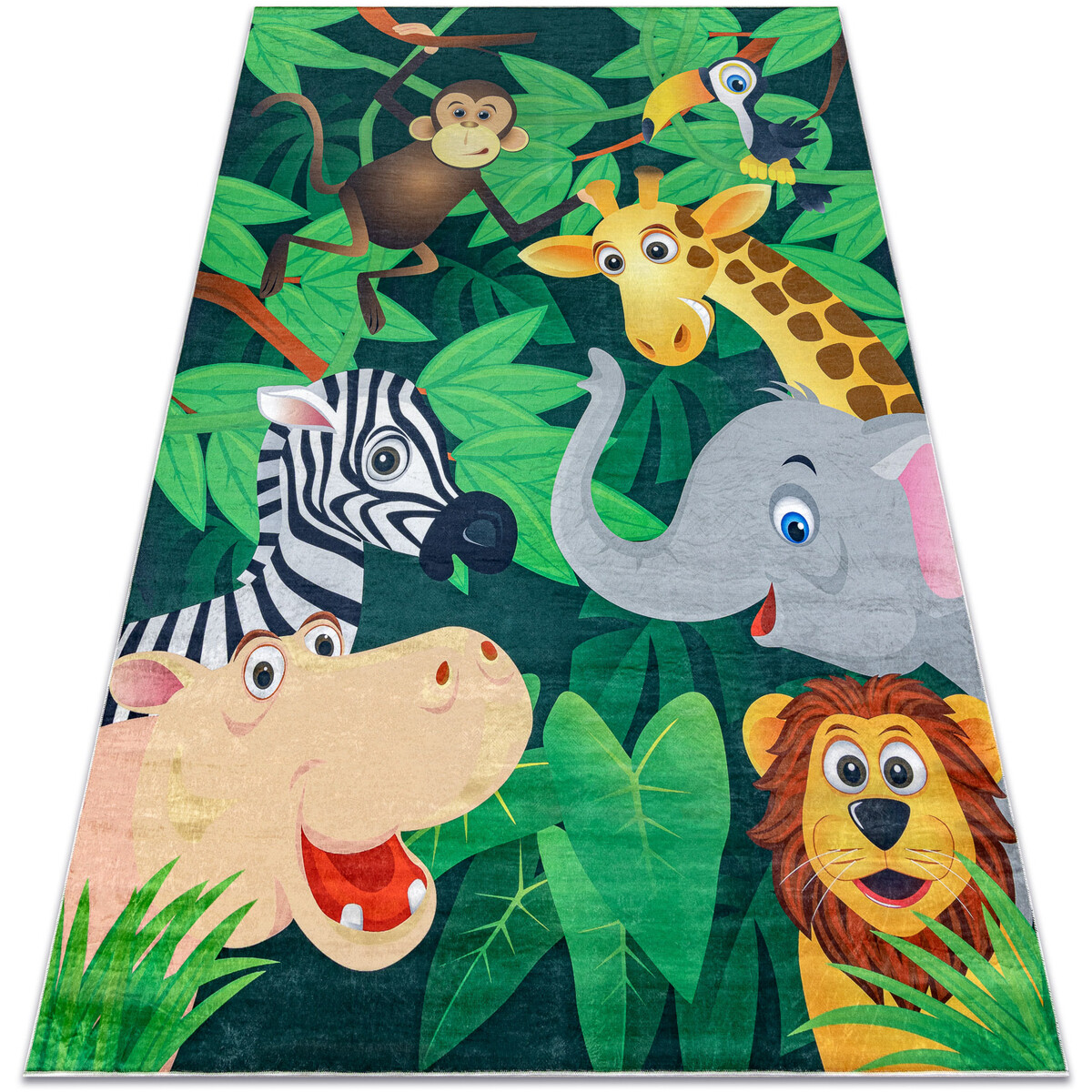 Rugsx  BAMBINO 2705 mycí kobereček Zvířata, Afrika pr 200x290 cm  Zelená