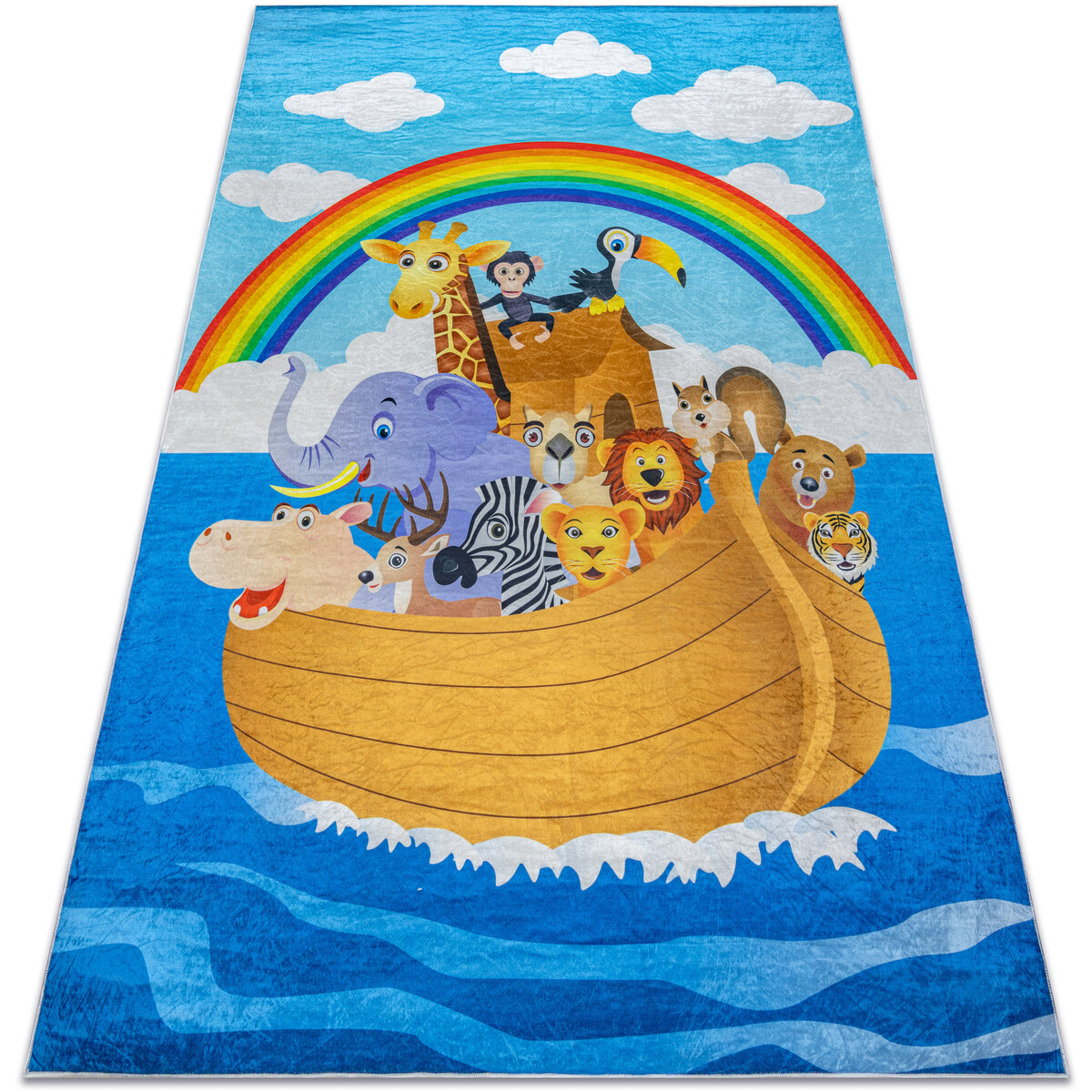 Rugsx  BAMBINO 2685 mycí kobereček Zvířata, Loď pro 120x170 cm  Modrá