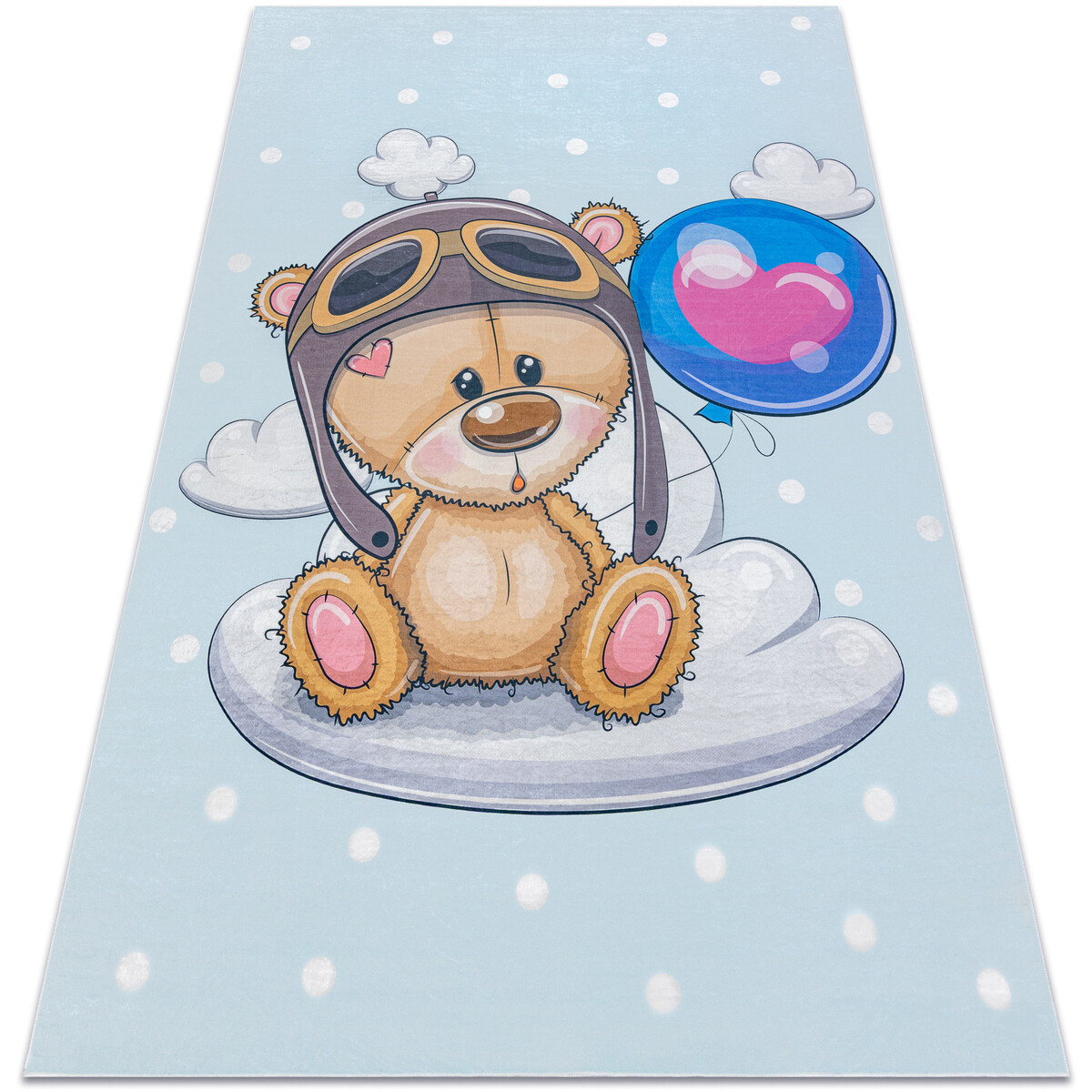 Rugsx  BAMBINO 43030 mycí kobereček Medvídek, pilot pr 120x170 cm  Modrá