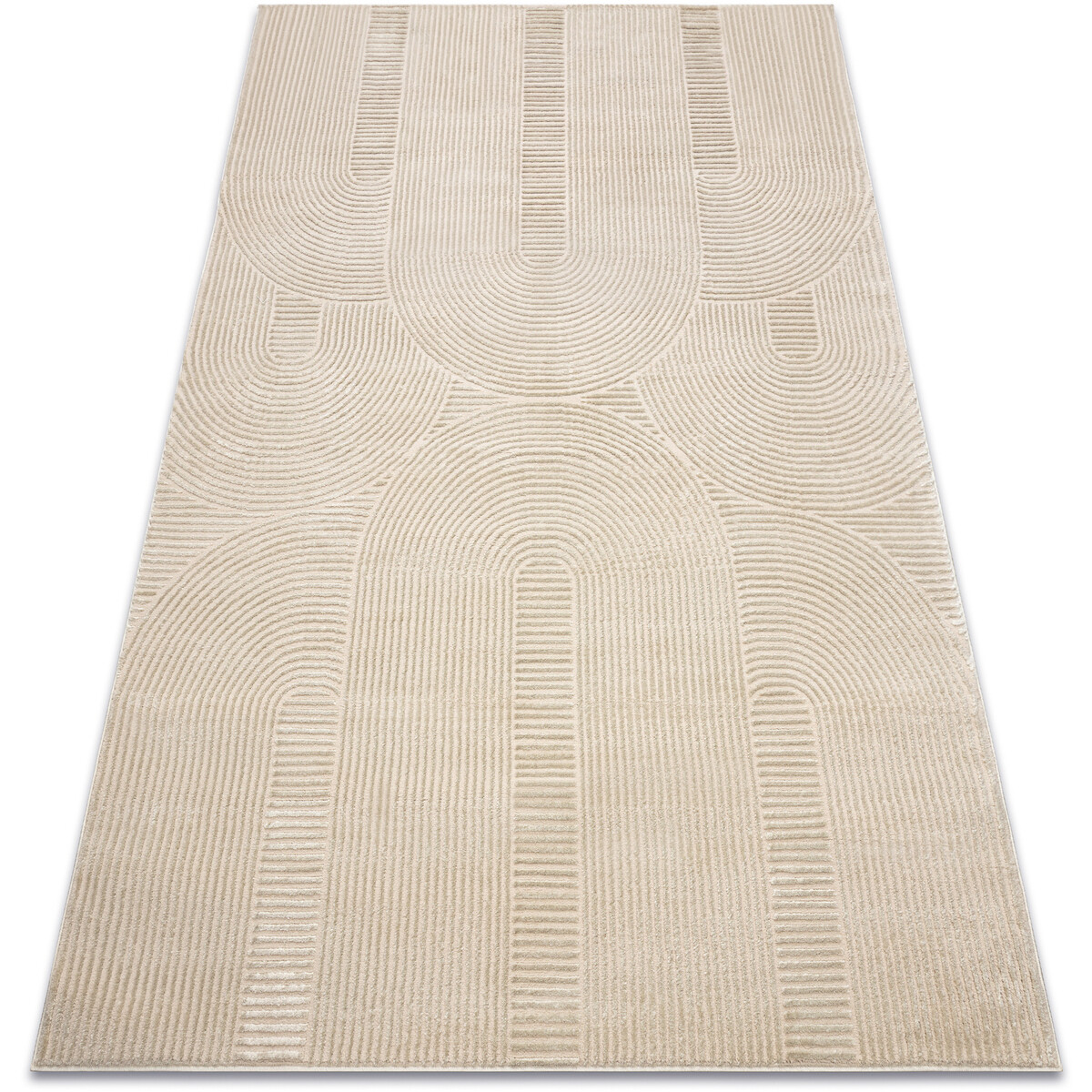 Rugsx  Koberec BALANCE 9086 taupe - Geometrický, struktu 80x150 cm  Béžová