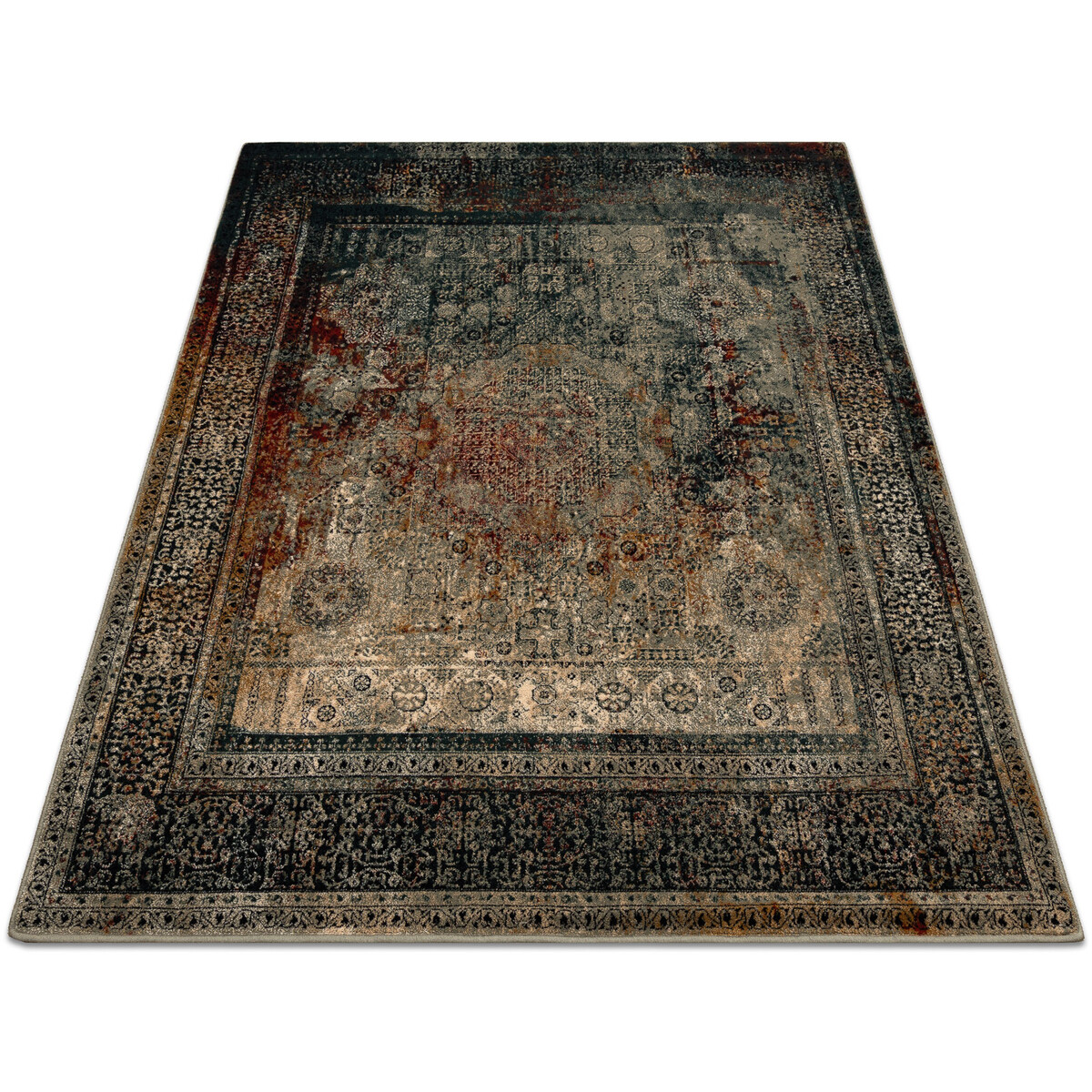 Rugsx  Vlněný koberec OMEGA MAMLUK Náměstí - Růžic 170x170 cm  Zelená