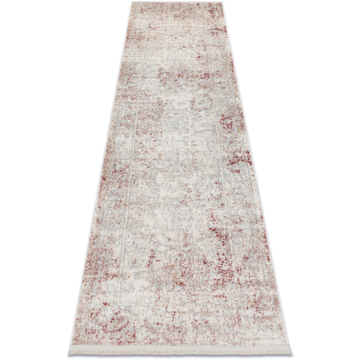 Rugsx  DISTIN 0828A růžový / pudrový / bílý 80x250 cm  Bílá