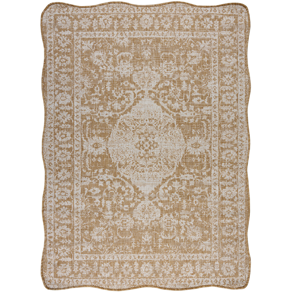 Rugsx  ORGANIC 2762 sisalový koberec Ornament, rám přà120x170 cm  Béžová