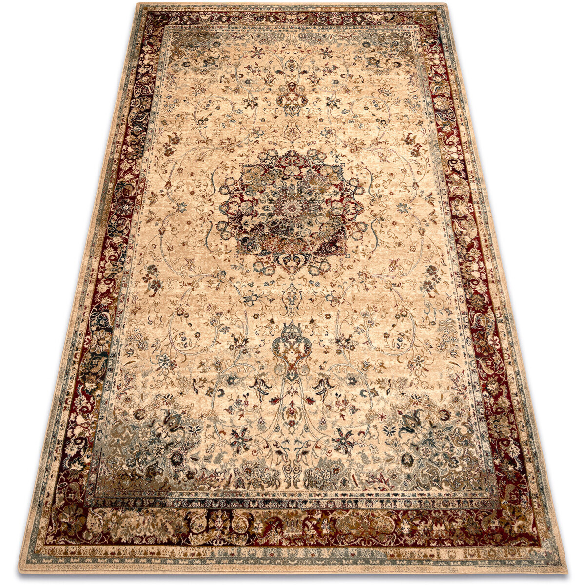 Rugsx  Vlněný koberec POLONIA KORDOBA25 Růžice, rám  300x400 cm  Červená
