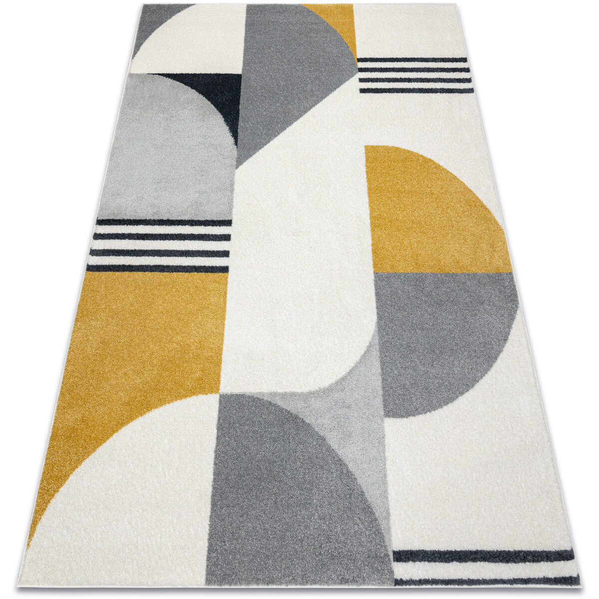 Rugsx  Koberec FUSION 1327 bílá / tmavošedý / 120x170 cm  Bílá