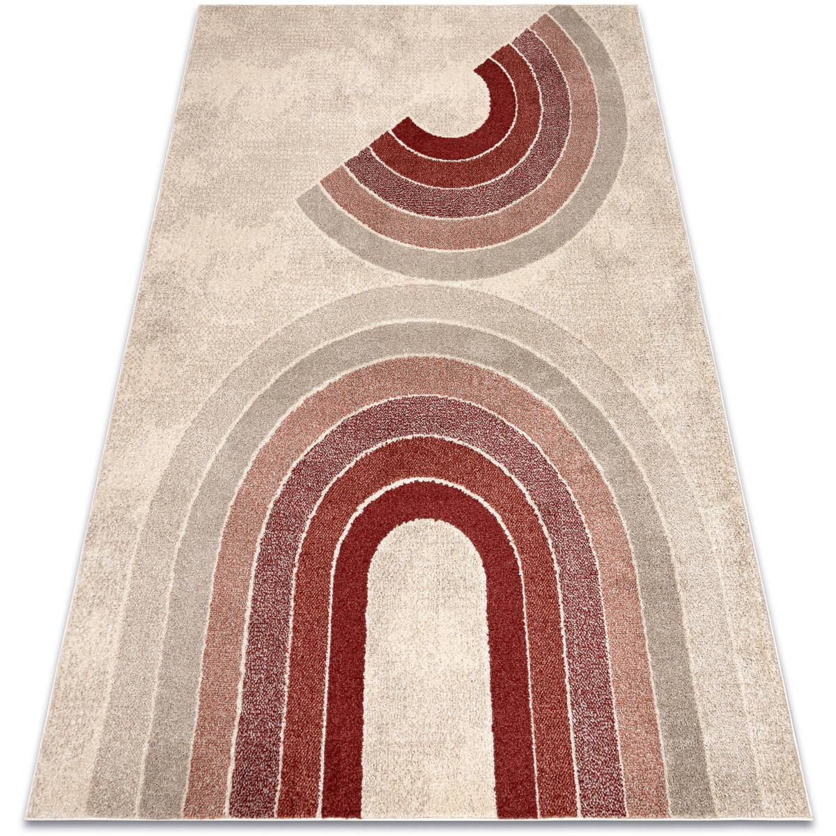 Rugsx  Koberec FUSION 0807 krémová / bordó - 120x170 cm  Béžová