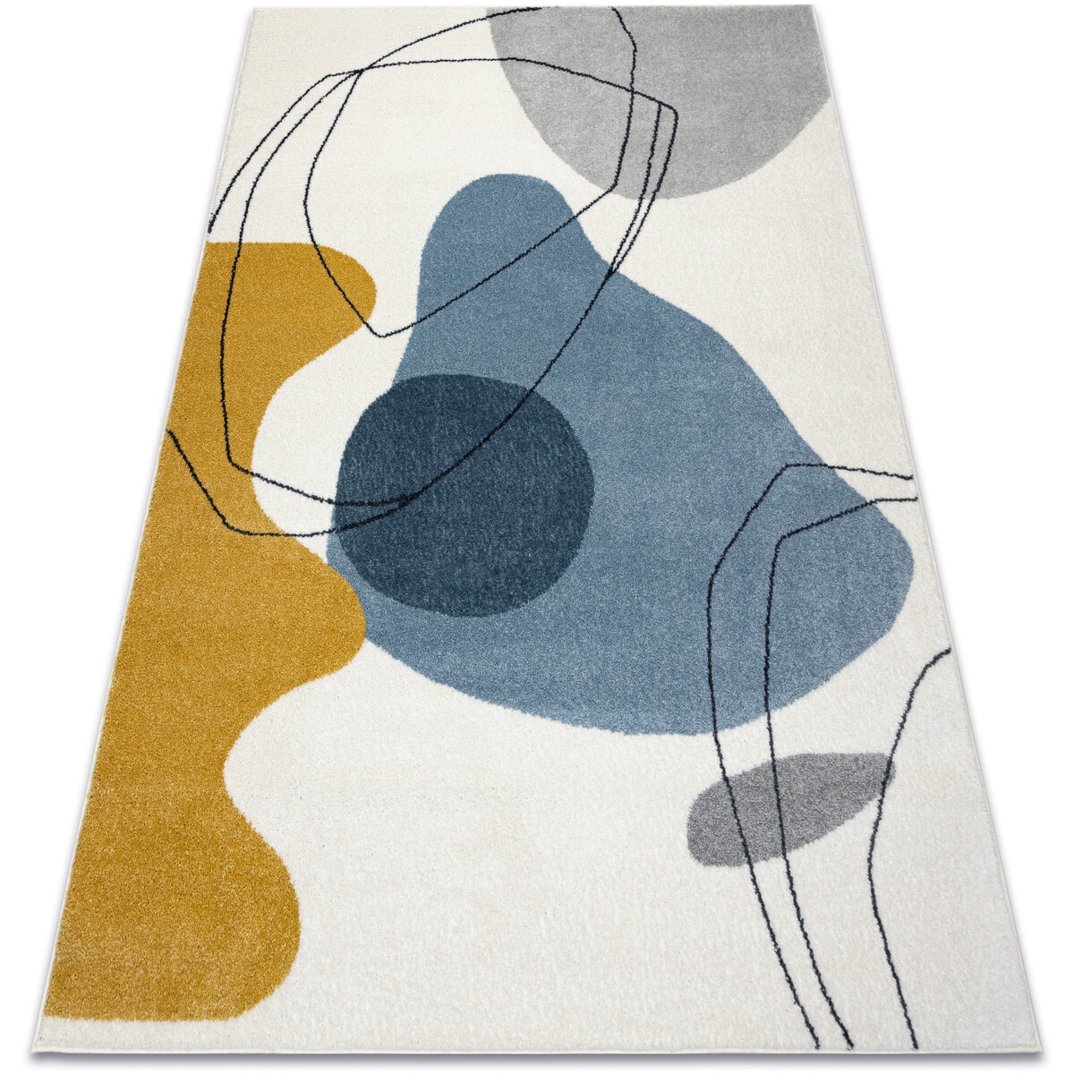 Rugsx  Koberec FUSION 7158 bílá / žlutý / 120x170 cm  Bílá