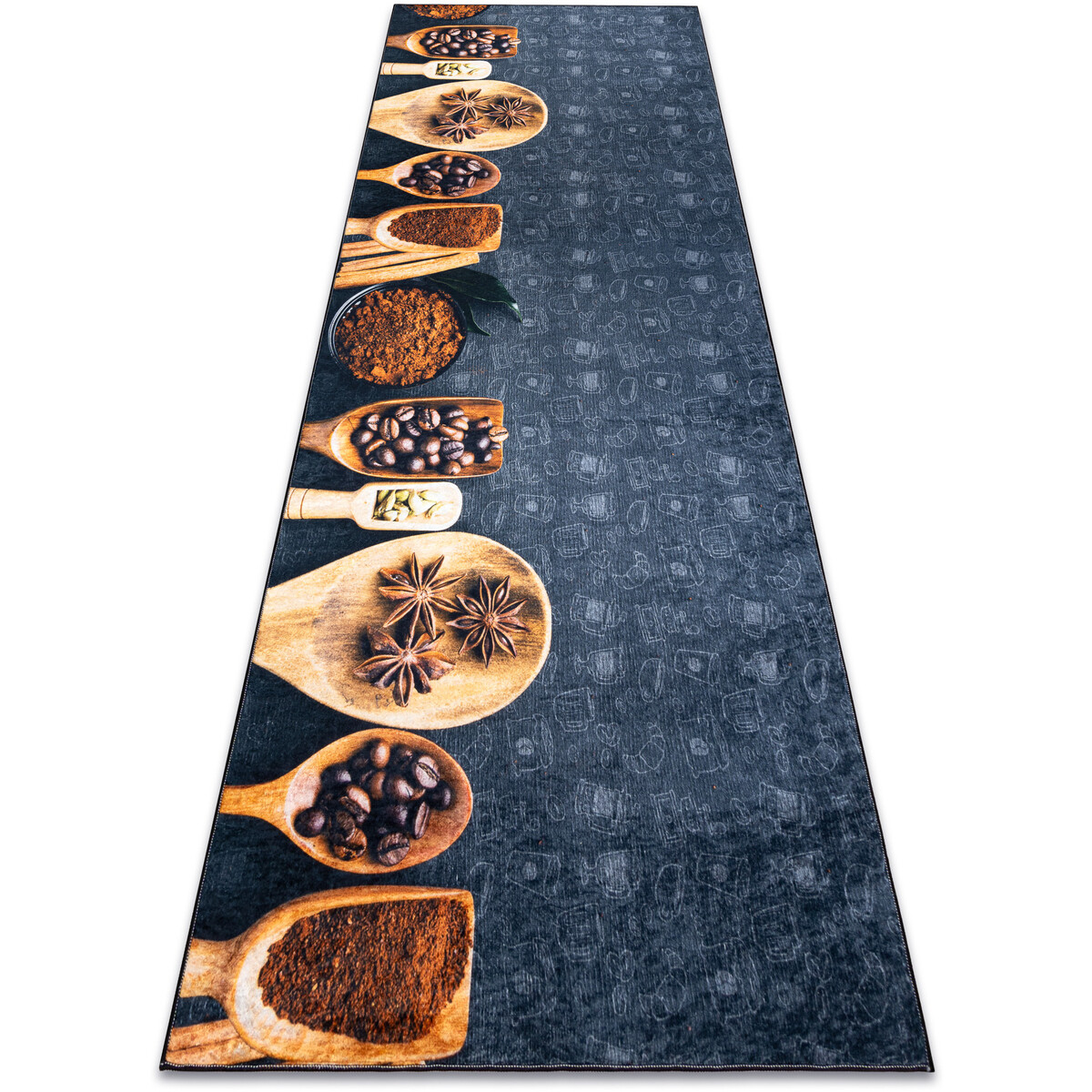 Rugsx  ANDRE mycí kobereček Lžíce 2811 kuchyň, proti 80x200 cm  Šedá