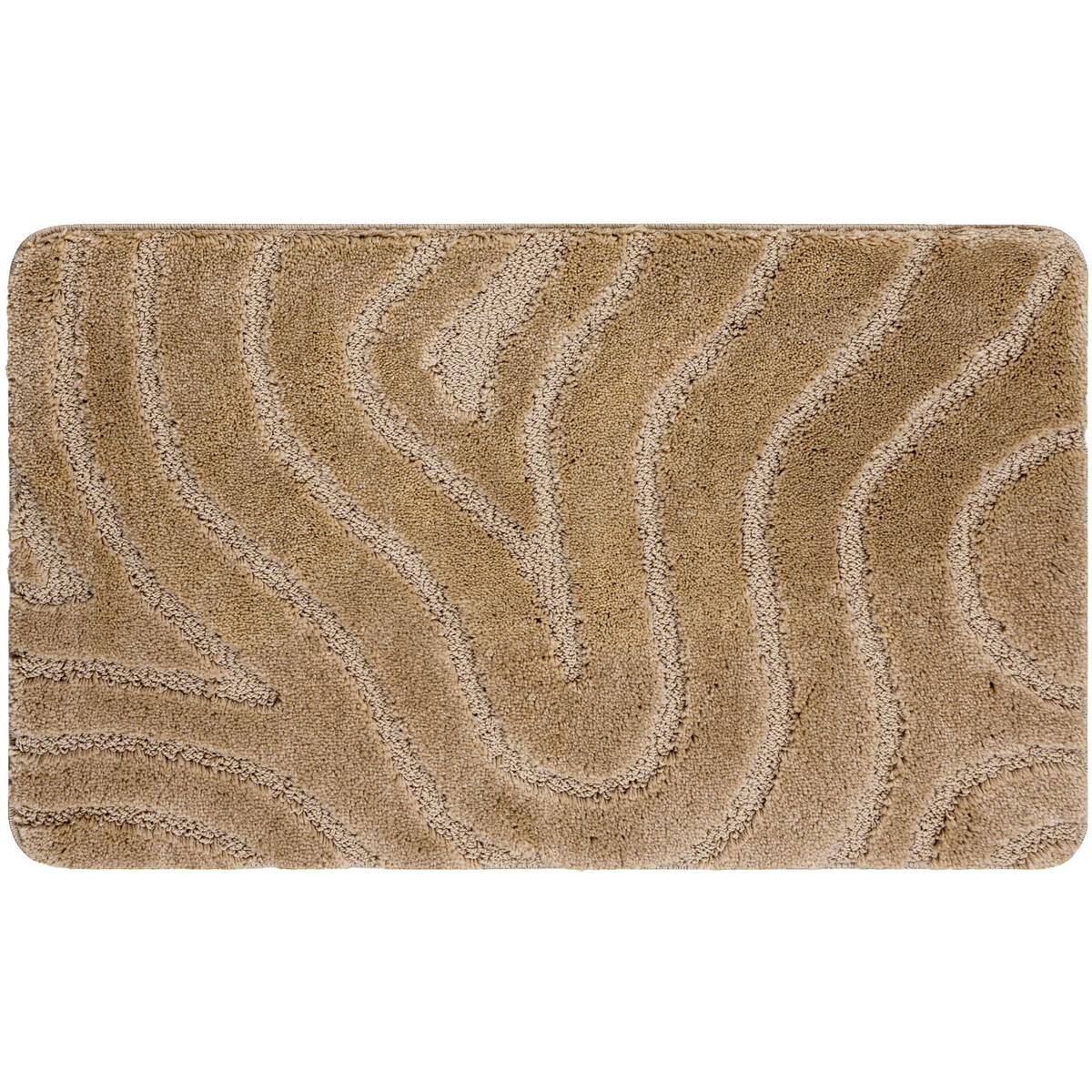 Rugsx  Koupelnový koberec SUPREME WAVES, vlny, protisklu 50x80 cm  Béžová