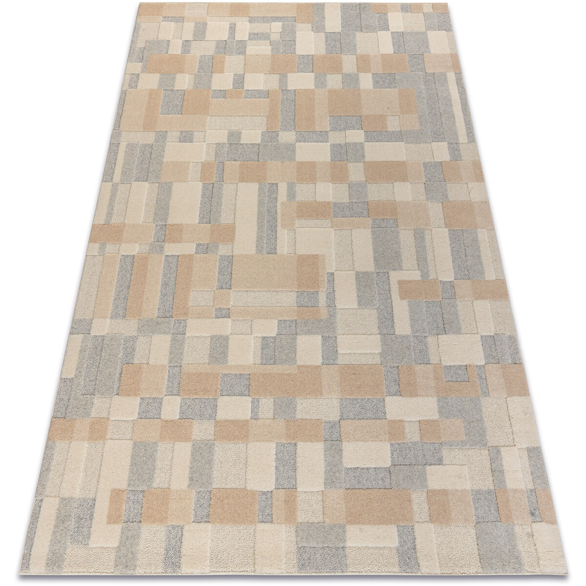 Rugsx  Vlněný koberec FLUX 461.117.SA130 OSTA - Geometr 120x170 cm  Béžová
