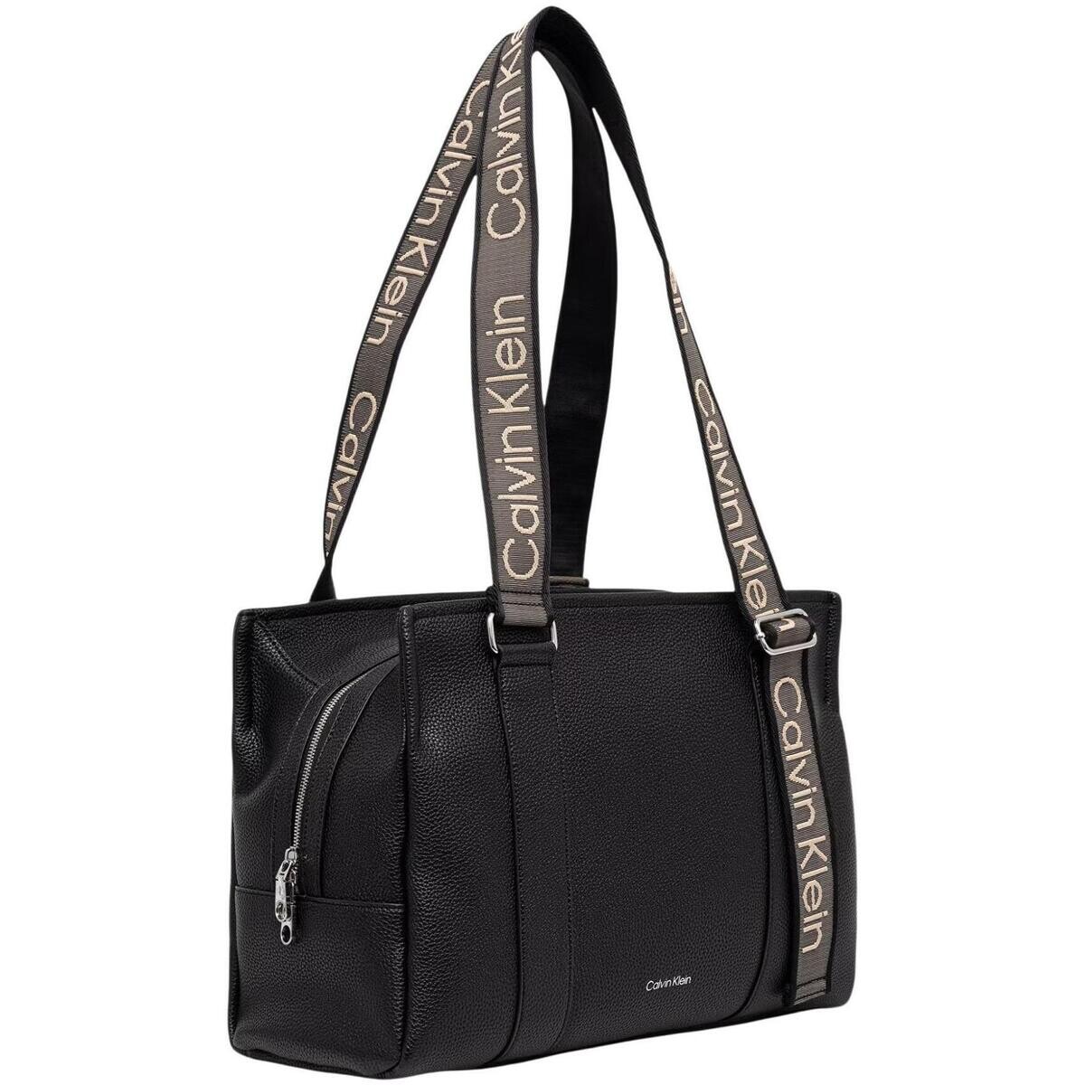 Calvin Klein Jeans  WEBBING ADJ STRAP TOTE LV04F3644G  Černá