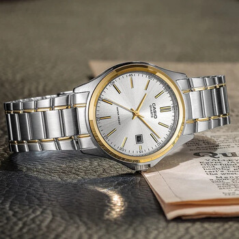 Casio  Pánské analogové hodinky Coastlinedriftwood stříbrná  Stříbrná