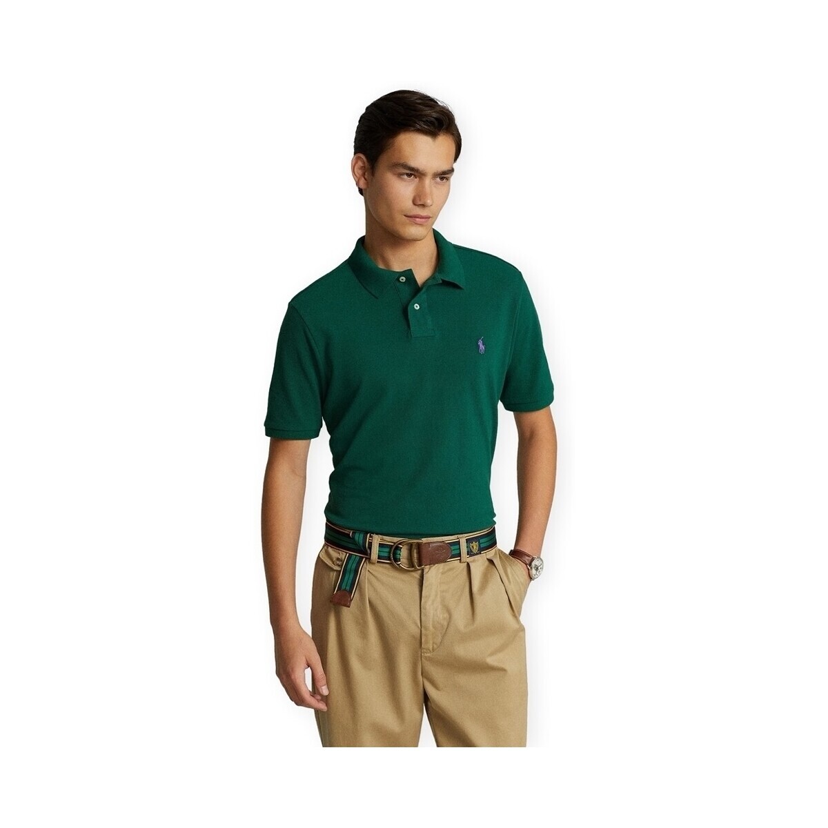 Polo Ralph Lauren  Custom Slim Fit Polo Shirt - Green  Zelená