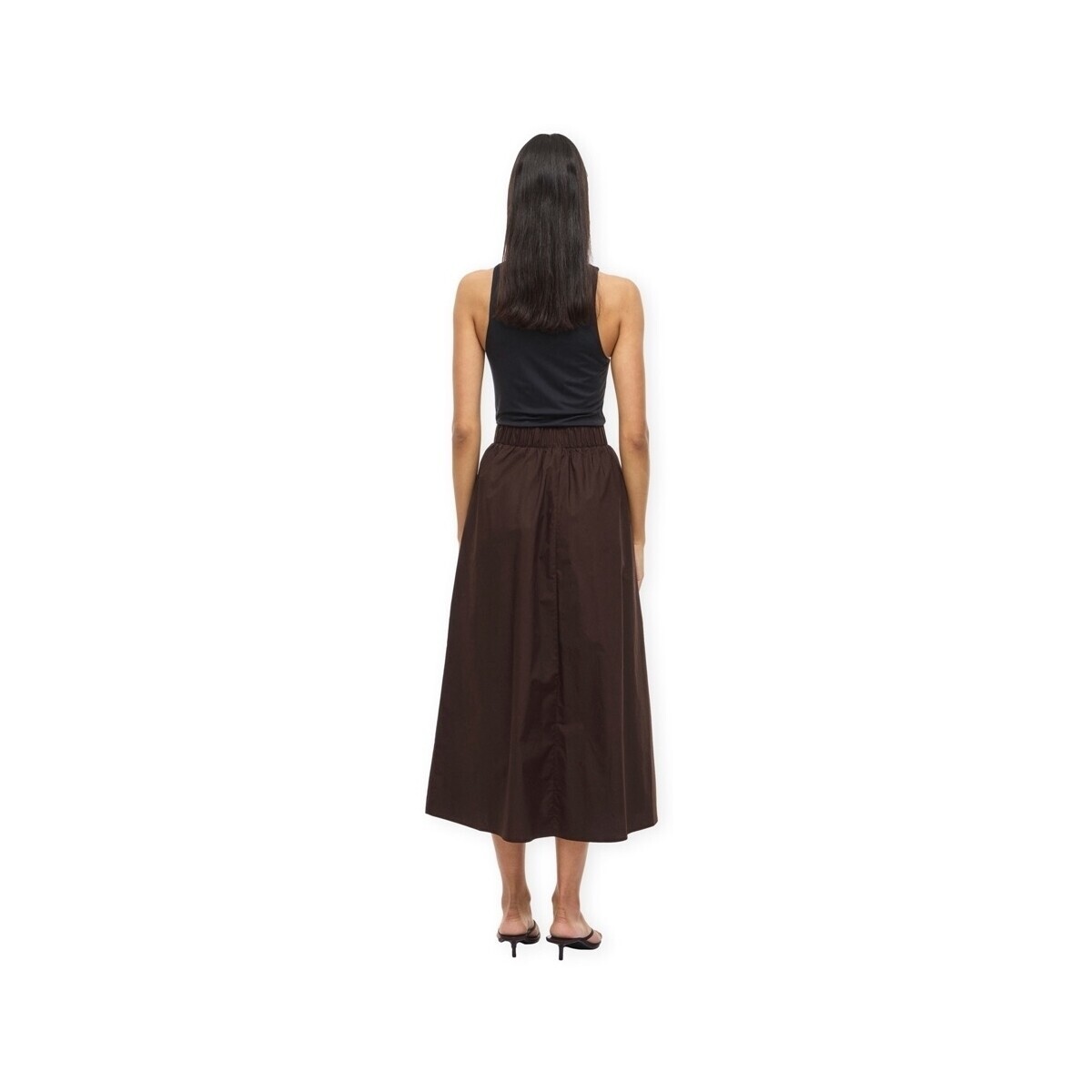 Vila Noos Sophie Skirt - Coffee Bean Hnědá