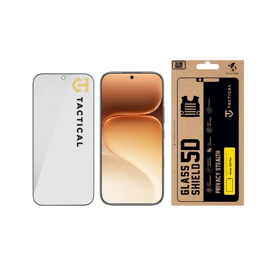 Ochranné sklo Tactical Glass Shield Privacy Stealth 5D pro Honor 600 Pro, černá