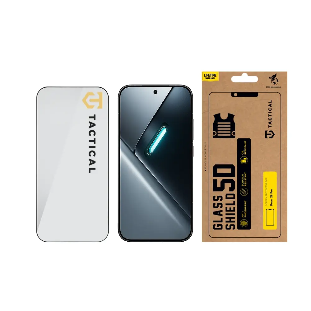 Tvrzené sklo Tactical Glass Shield 5D pro Poco X8 Pro, černá