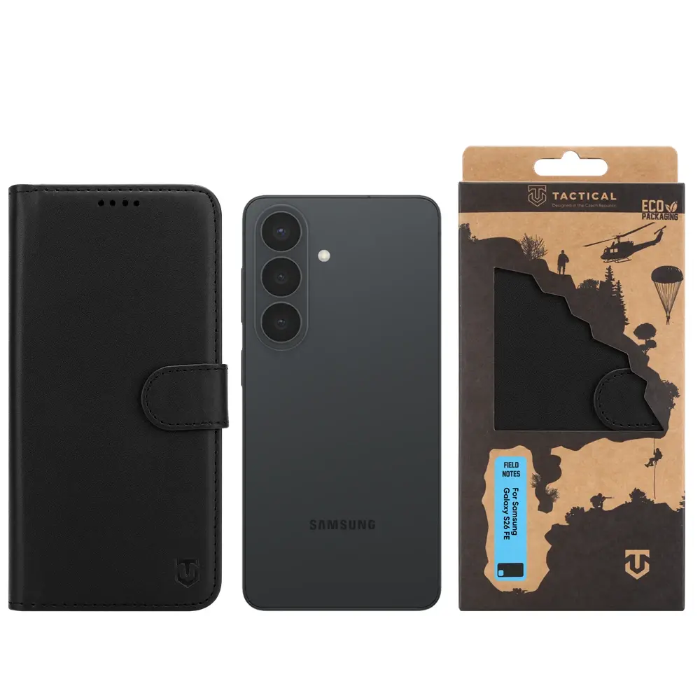 Flipové pouzdro Tactical Field Notes pro Samsung Galaxy S26 FE, černá