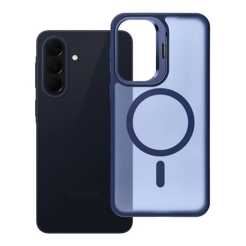 Zadní kryt Forcell F-Protect Shadow Stand Premium compatible with MagSafe pro Samsung Galaxy A57, modrá