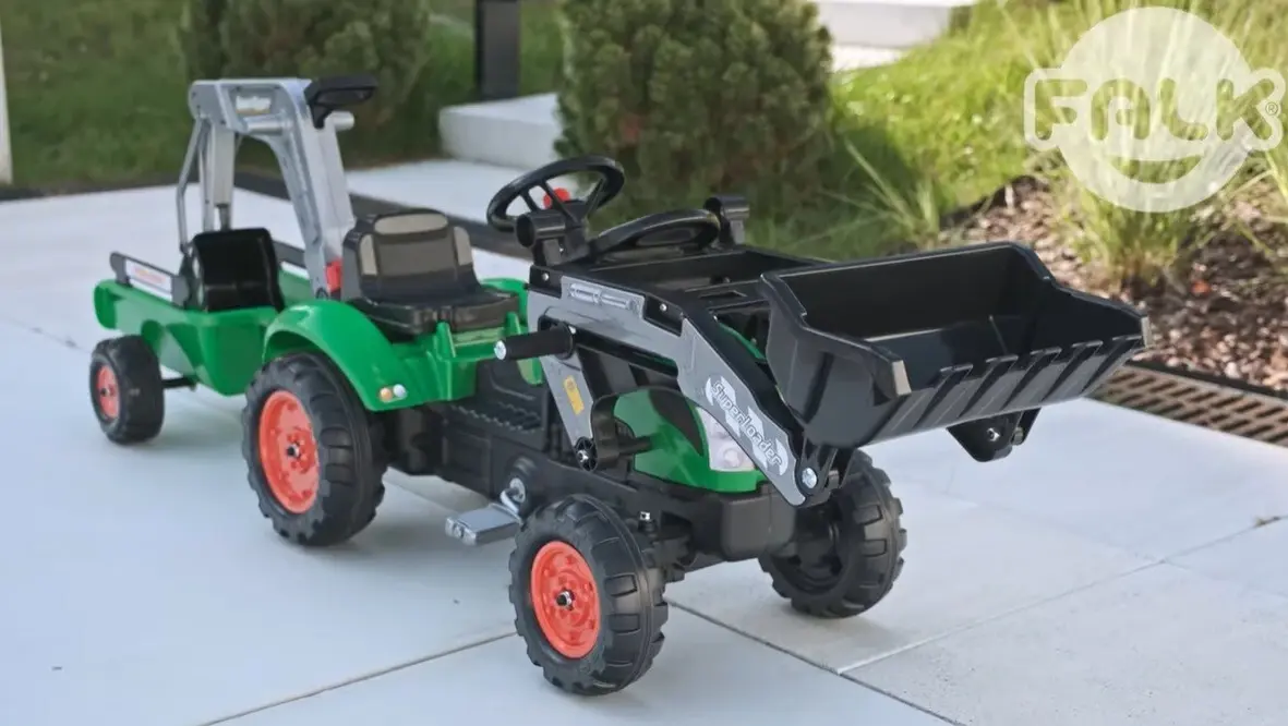 Falk Šlapací traktor 2051N Farmland s nakladačem, rýpadlem a vlečkou