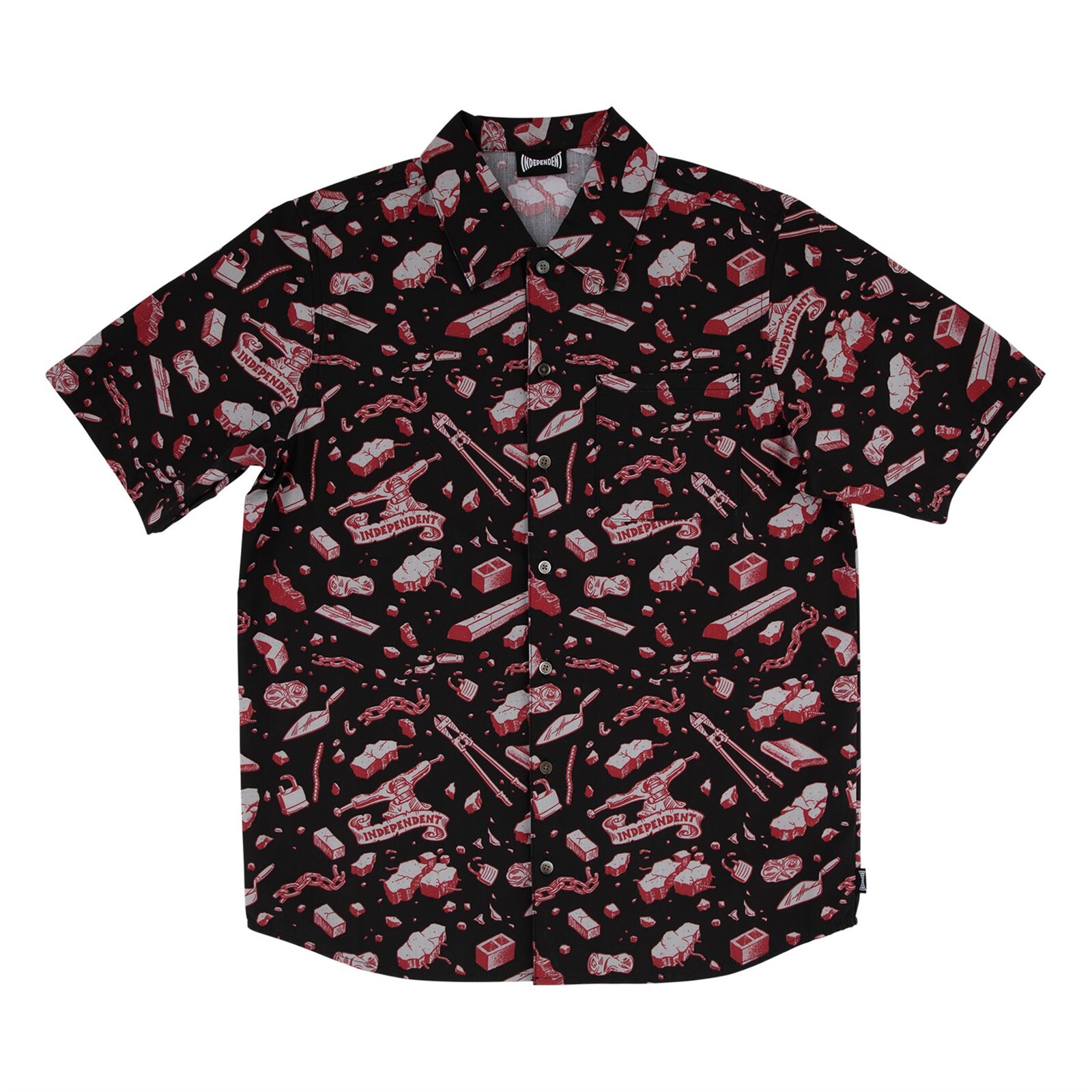 košile INDEPENDENT - Under The Bridge S/S Party Top Tar/Red (162141)