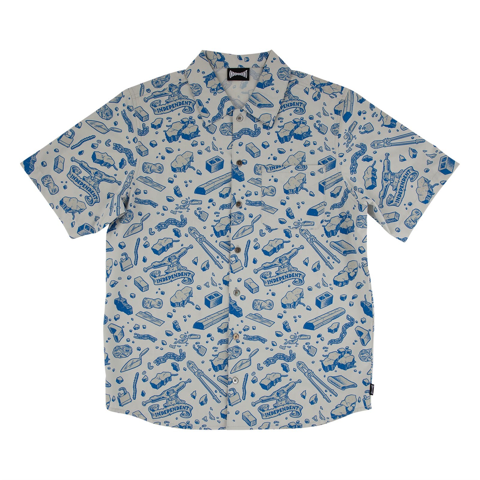 košile INDEPENDENT - Under The Bridge S/S Party Top Concrete/Blue (162145)