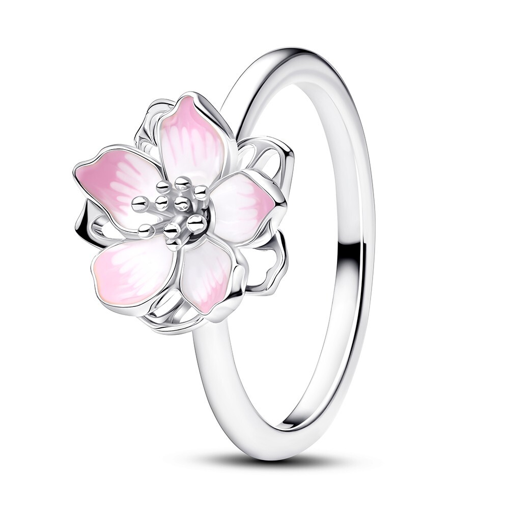 Pandora Překrásný stříbrný prsten Třešňový květ 194371C01 52 mm