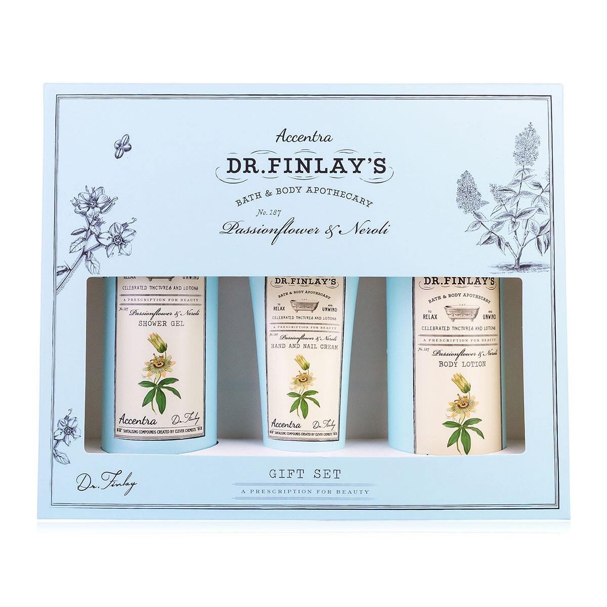 Accentra Dárková sada koupelové péče Passionflower & Neroli Dr. Finlay`s