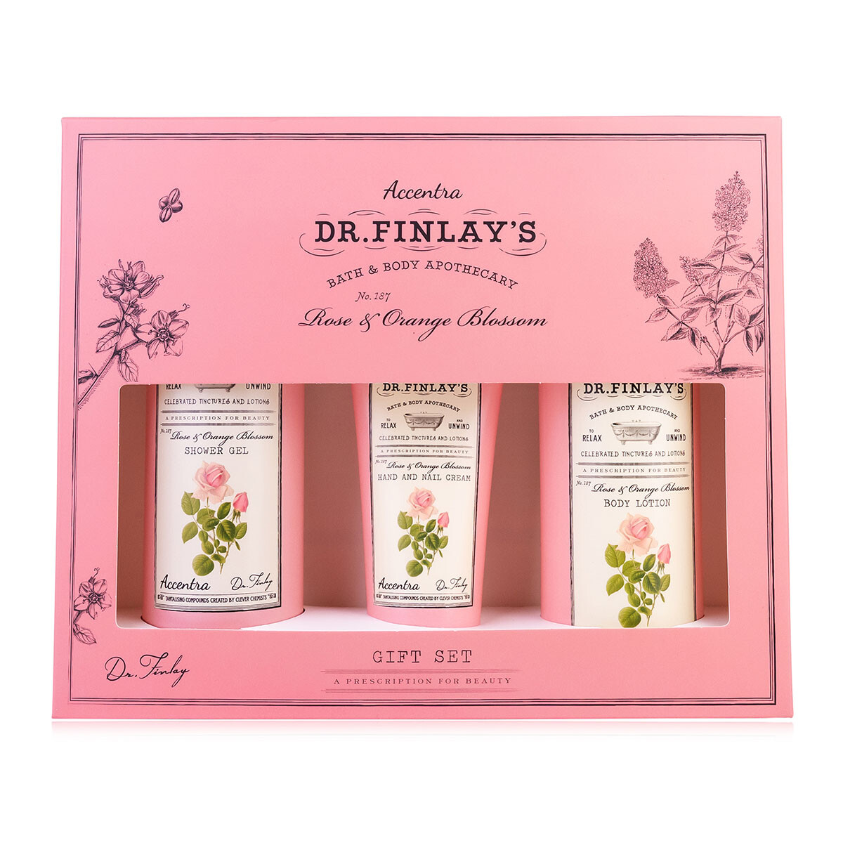 Accentra Dárková sada koupelové péče Rose & Orange Blossom Dr. Finlay`s