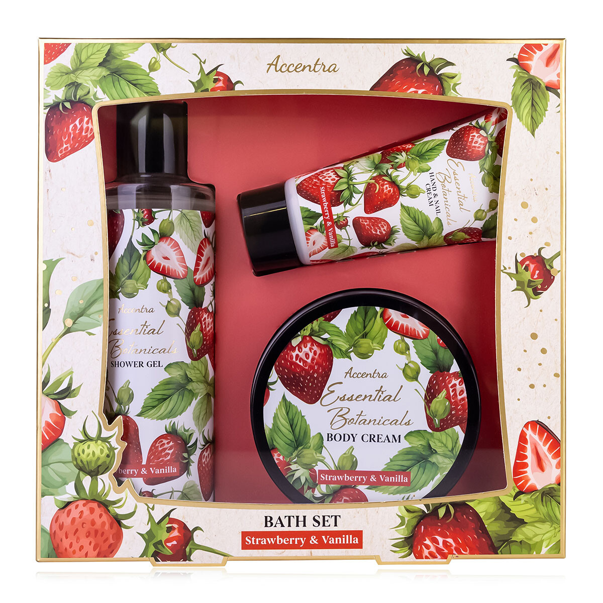 Accentra Dárková sada Strawberry & Vanilla Essential Botanical