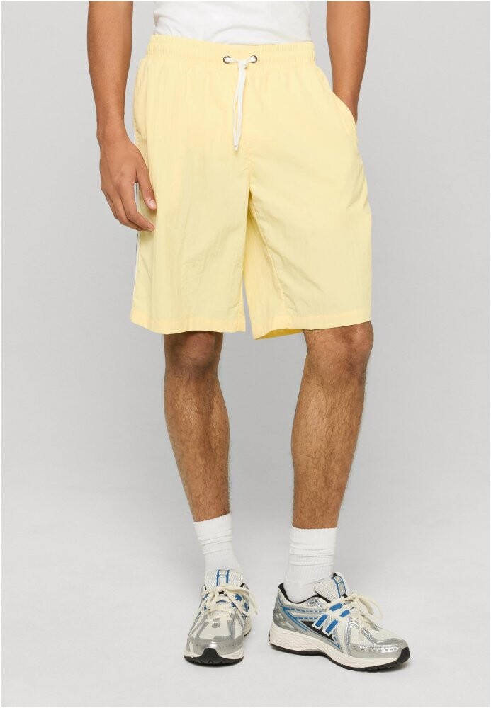 Board Shorts With Patched Stripe - paleyellow 3XL