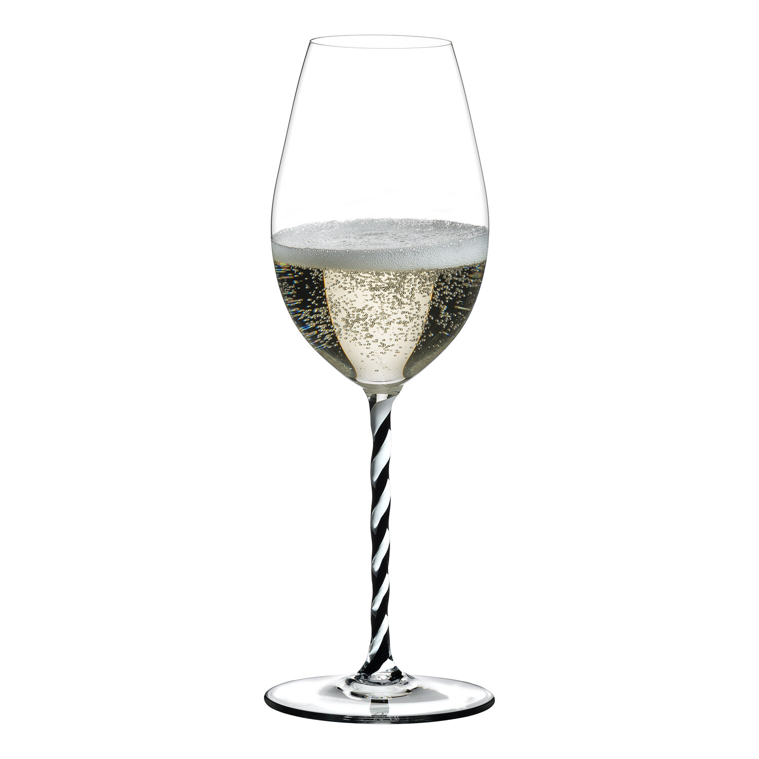 Sklenice Champagne Wine Glass Black and White Twisted Fatto a Mano Riedel