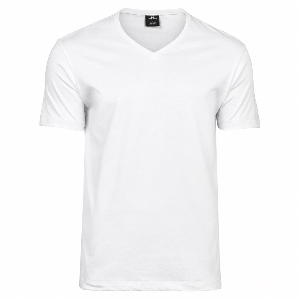 Tee Jays Pánské tričko s krátkým rukávem s výstřihem do V Sof Tee - Bílá | 3XL