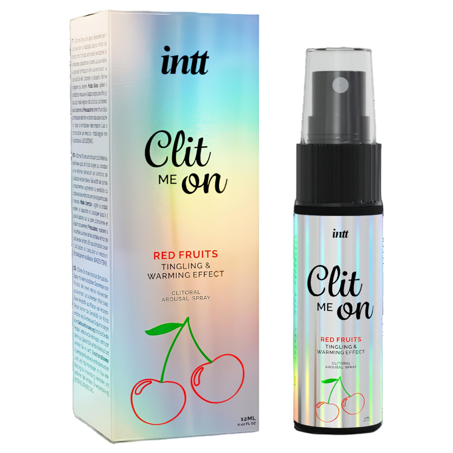 intt Clit Me On - tekutý vibrační sprej na klitoris - červené ovoce (12 ml)