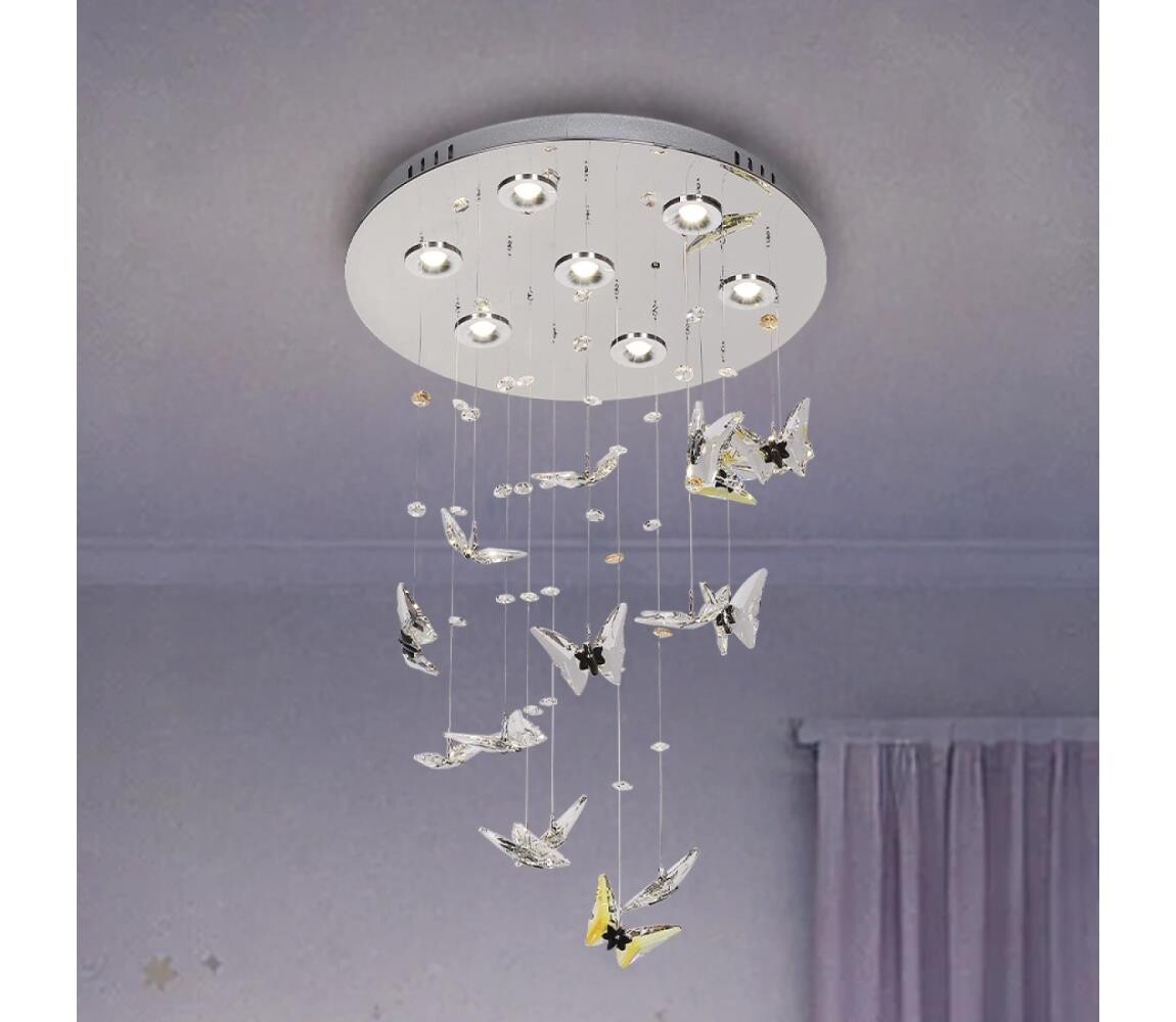 LED Křišťálové stropní svítidlo MURU LED/24W/230V pr. 40 cm lesklý chrom + DO N3031