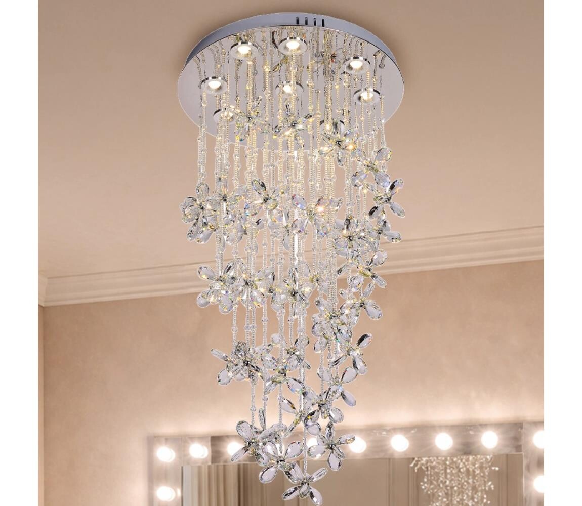 LED Křišťálové stropní svítidlo SAMOA LED/30W/230V pr. 40 cm lesklý chrom + DO N3021