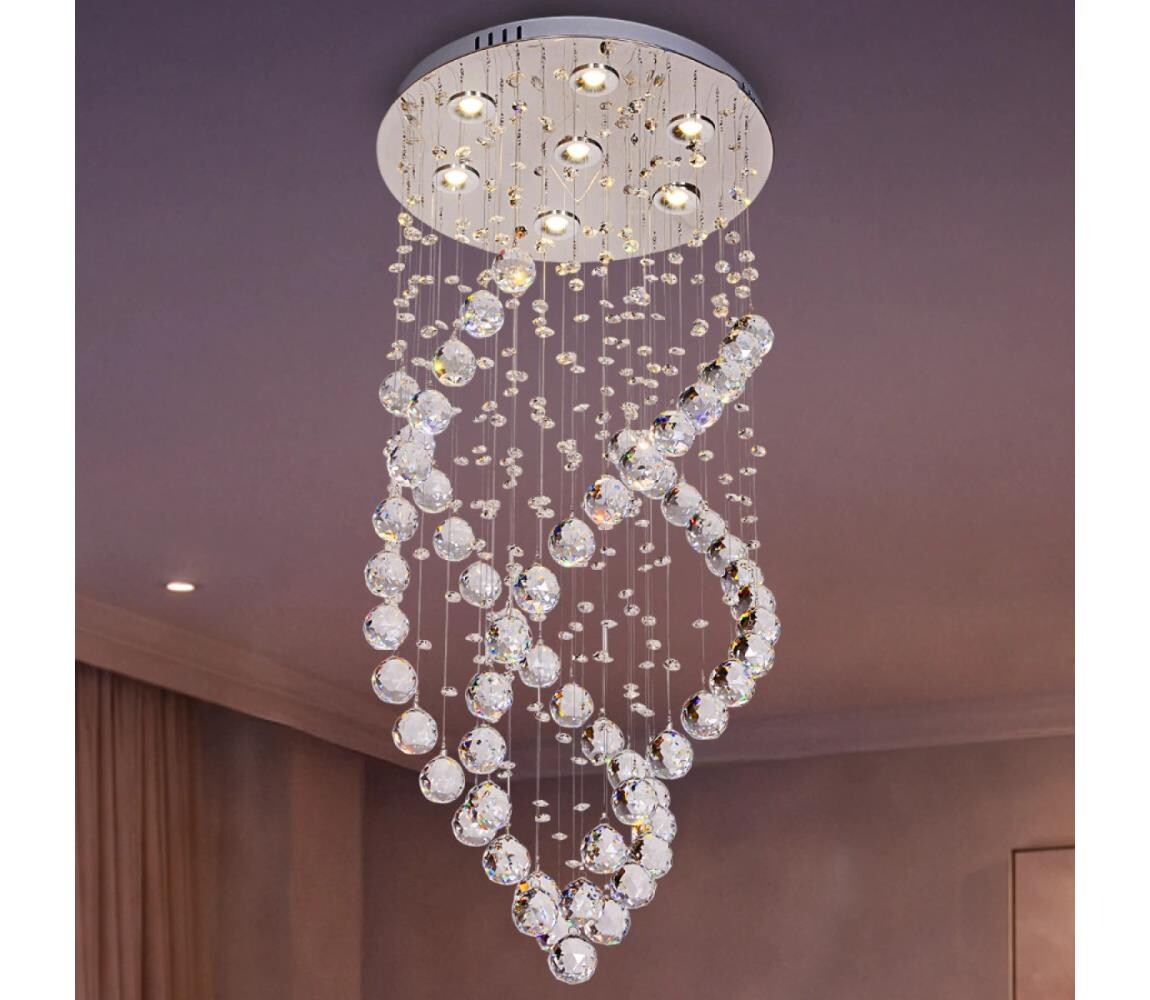 LED Křišťálové stropní svítidlo NAURU LED/24W/230V pr. 40 cm lesklý chrom + DO N3013