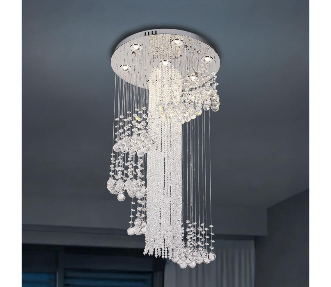 LED Křišťálové stropní svítidlo NAURU LED/24W/230V pr. 45 cm lesklý chrom + DO N3011