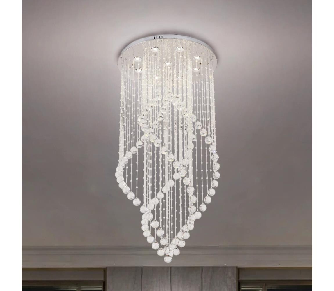 LED Křišťálové stropní svítidlo NAURU LED/30W/230V pr. 60 cm lesklý chrom + DO N3014