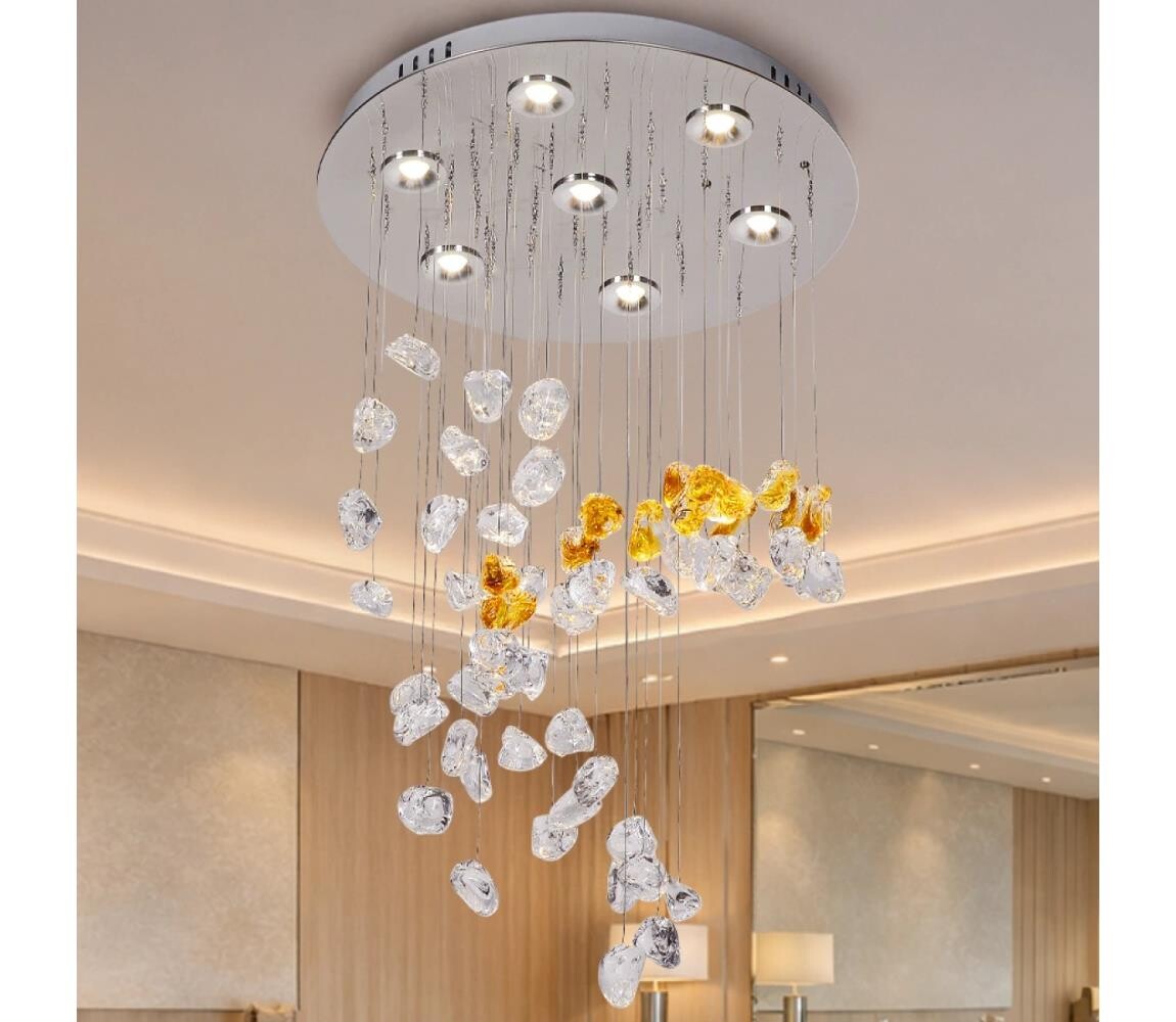 LED Křišťálové stropní svítidlo AVARA LED/24W/230V pr. 40 cm lesklý chrom + DO N3030