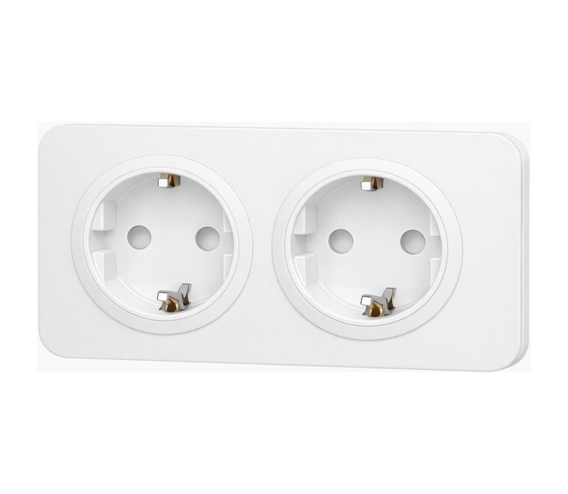B.V.  - Domovní zásuvka s rámečkem 2Z SCHUKO 250V/16A bílá AI2750+2xAI2747
