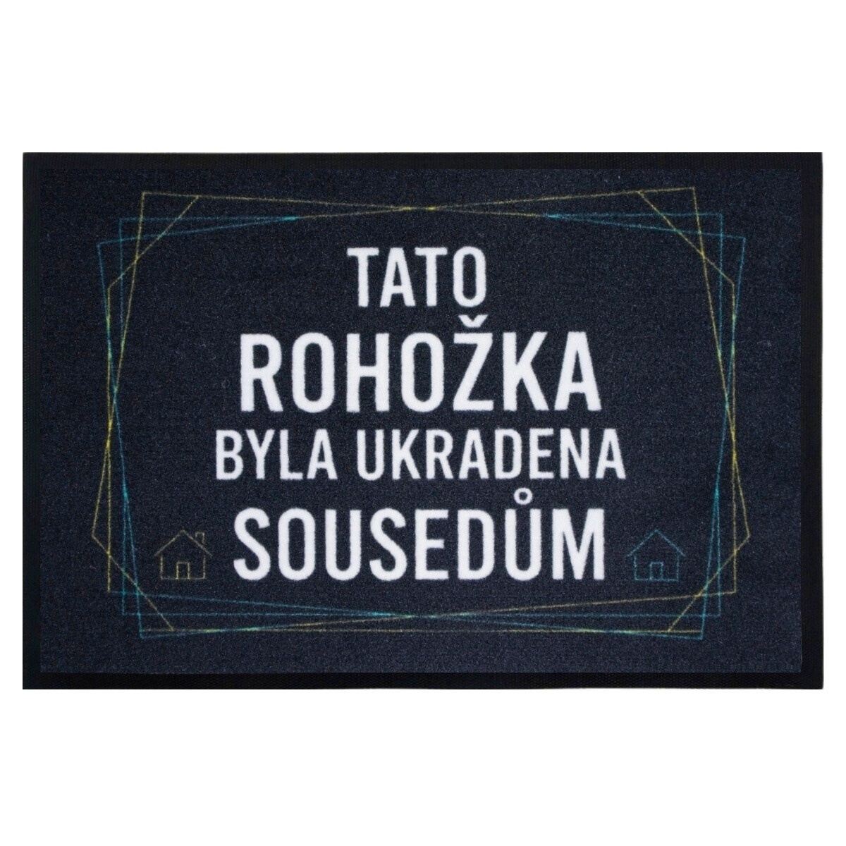Tato rohožka byla ukradena sousedům 40x60 cm - na ven i na doma, 40x60, černá, Mercury Flooring