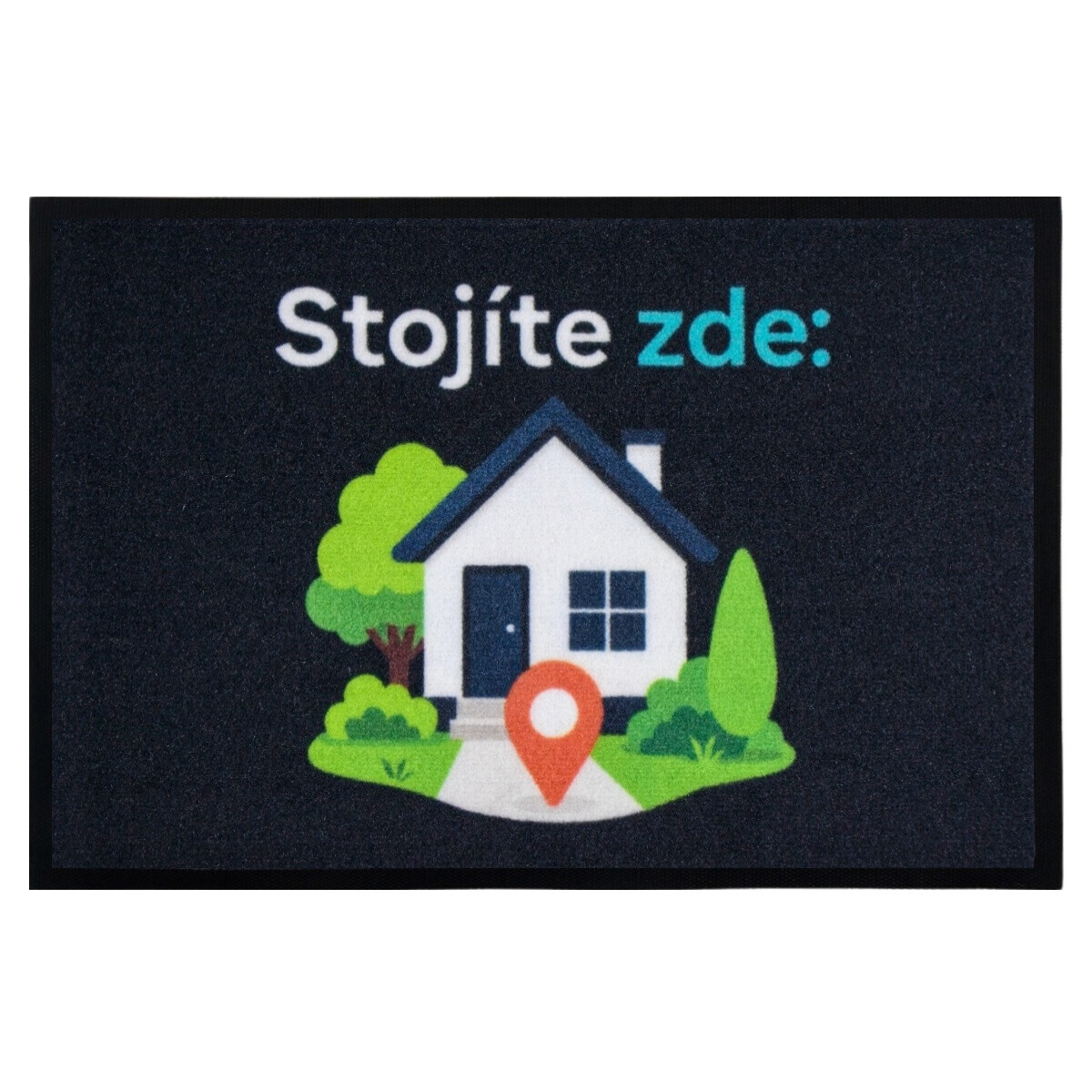 Rohožka GPS (Stojíte zde) 40x60 cm - na ven i na doma, 40x60, černá, Mercury Flooring